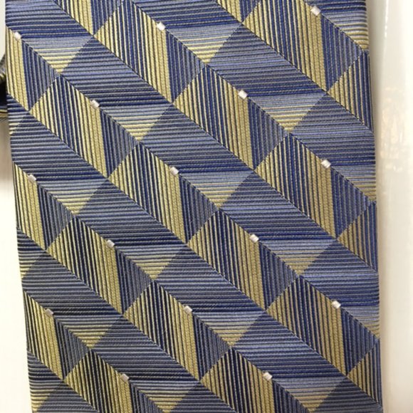 Claiborne, 100% silk, Blue/Gold, Men’s Tie - Picture 8 of 9